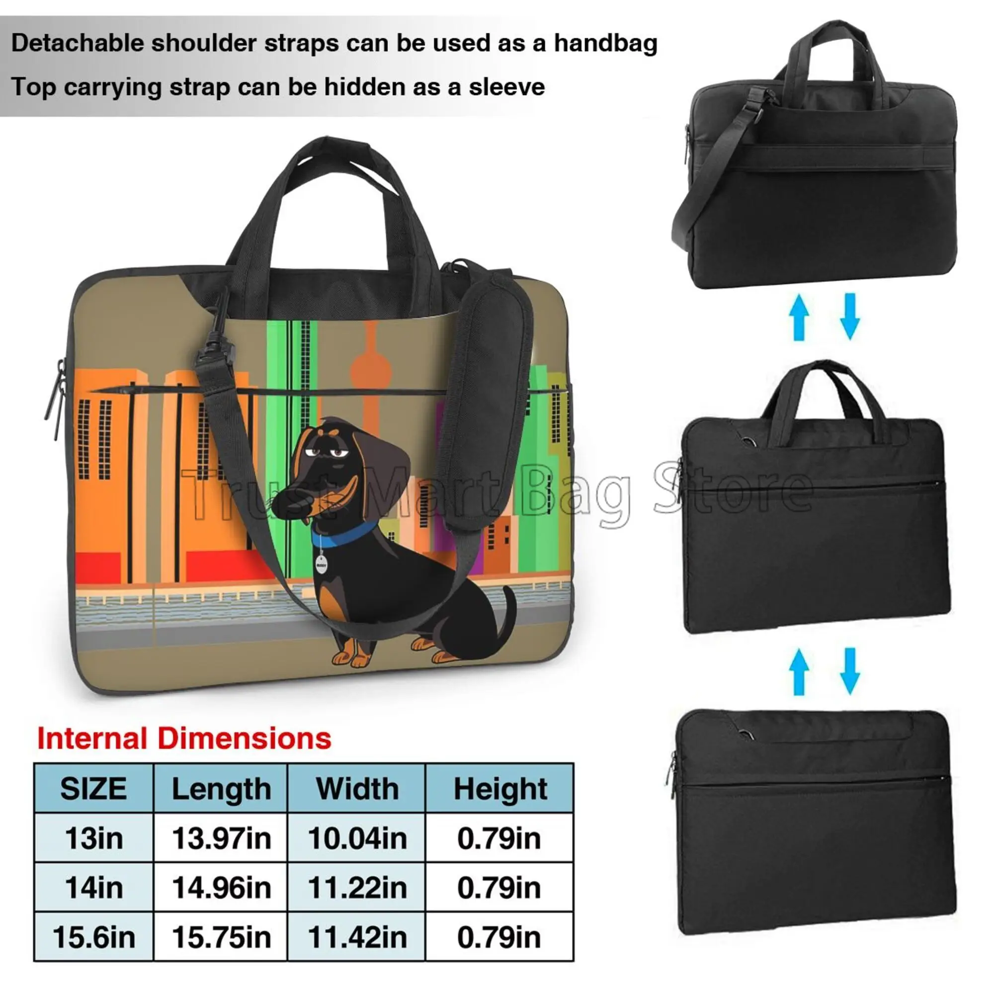 Cute Dachshund Print Laptop Ca - Tablet Accessories Bag 评论和价格