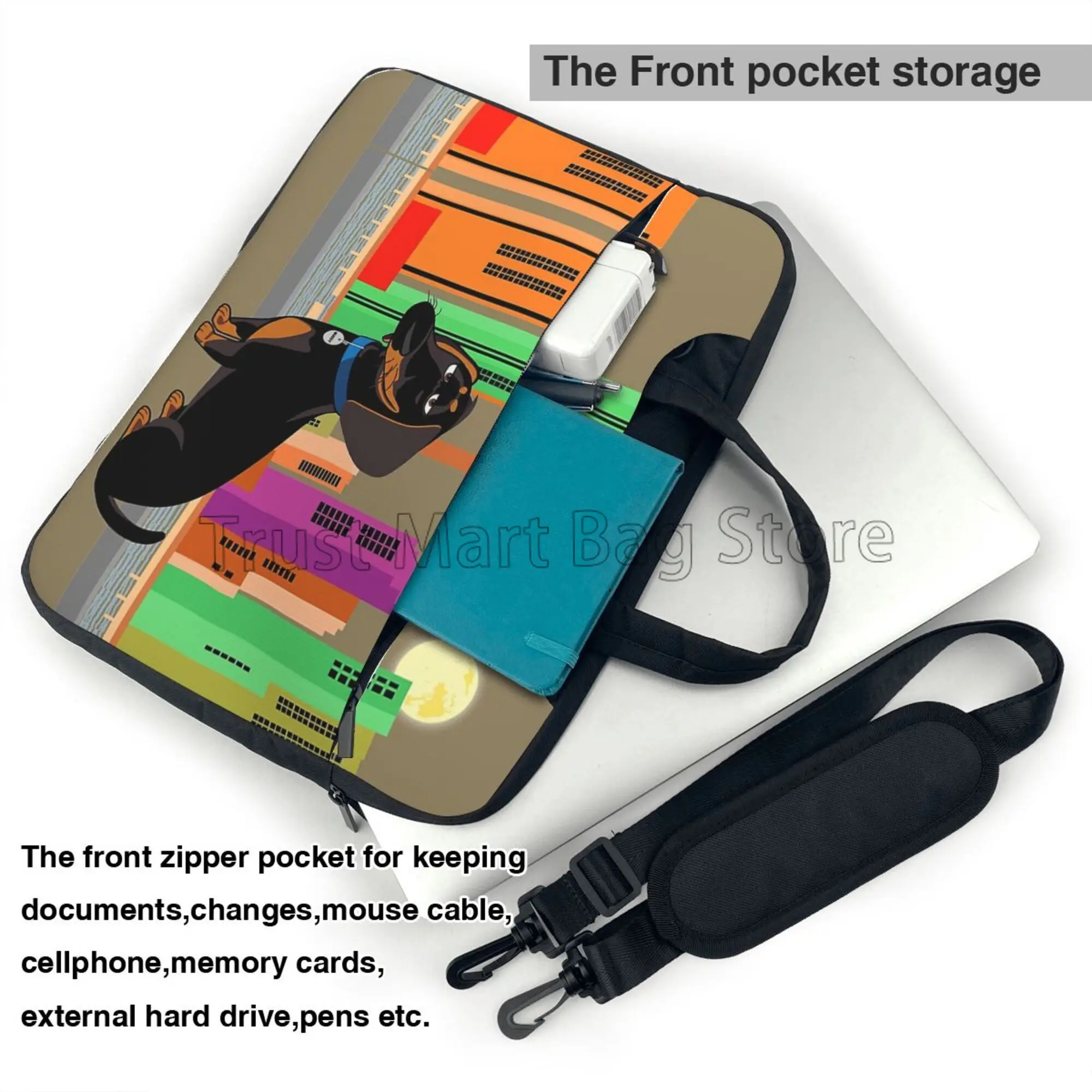 Cute Dachshund Print Laptop Ca - Tablet Accessories Bag 评论和价格