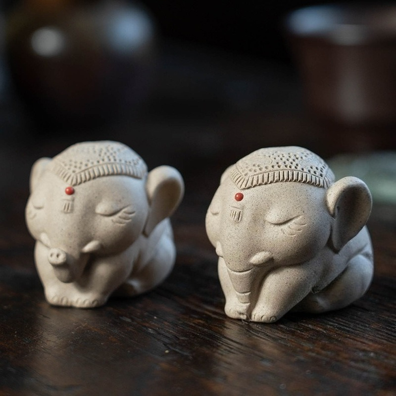 1 PC Purple Clay Peace Elephan - Unique Table Accessories 评论和价格