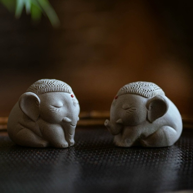 1 PC Purple Clay Peace Elephan - Unique Table Accessories 评论和价格